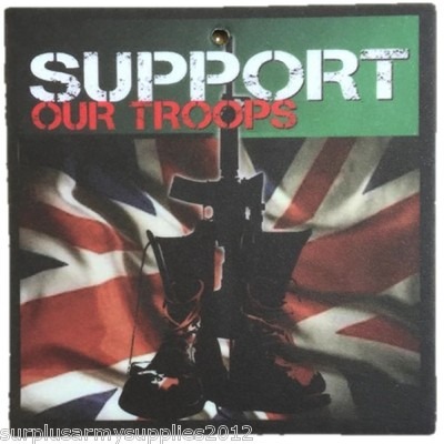 CLEARANCE! x2 CAR AIR FRESHENER SUPPORT OUR TROOPS SOLDIER UNION JACK FLAG ARMY