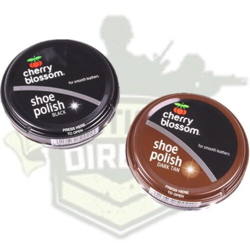 Cherry Blossom High Gloss Boot Polish Shoe Shine ARMY RECRUIT CADET BLACK BROWN