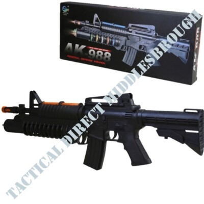 KIDS AK988 SNIPER RIFLE TOY GUN LIGHTS SOUND VIBRATION BOYS GIRLS ARMY SOLDIER