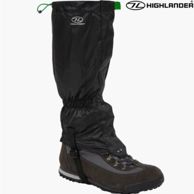 HIGHLANDER KIDS WALKING WATERPROOF LEG GAITERS 5-13yrs ARMY BLACK HIKING GAITORS