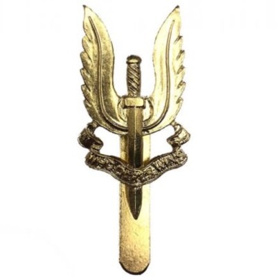 Brass SAS Beret Cap Badge Who Dares Wins British Army Issued Military Insignia