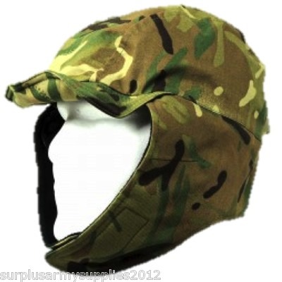 British Army Waterproof Hat Fleece Lined MVP MTP Camouflage Camo Genuine Surplus