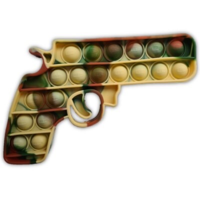 KIDS CAMOUFLAGE GUN SENSORY POP TOY BUBBLE BOYS ARMY CAMO FIDGET STRESS AUTISM
