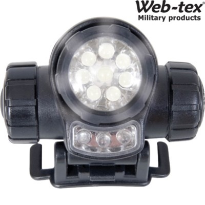 WEB-TEX LED TACTICAL HEAD TORCH LAMP 3 FUNCTION LIGHT RED WHITE ARMY CADET