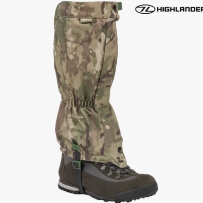 HIGHLANDER MILITARY WATERPROOF LEG GAITERS ARMY HMTC CAMO HIKING GAITORS
