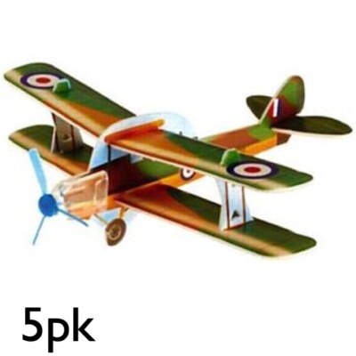 5pk TWIN WING TOY FLYING GLIDERS PLANES BOYS ARMY RAF LOOT PARTY BAG FILLERS