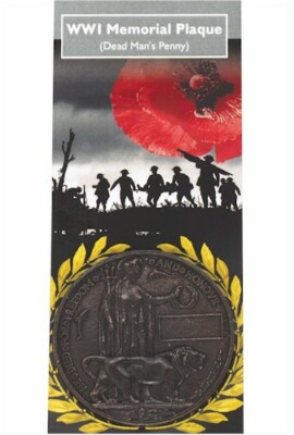 REPLICA WW1 MEMORIAL PLAQUE KILLED IN WORLD WAR 1 MILITARY COLLECTORS INFO ARMY