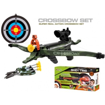 KIDS CAMOUFLAGE CROSSBOW SET RUBBER DART SNIPER SHOOTING TOY BOYS ARMY ARCHERY