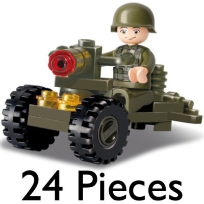 SLUBAN ARMY ARTILLERY SOLDIER CONSTRUCTION BUILDING BRICKS BATTLE TANK 0118