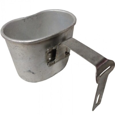 BELGIAN ARMY METAL MUG FOLDING HANDLE MESS TIN CANTEEN CUP CAMPING MILITARY