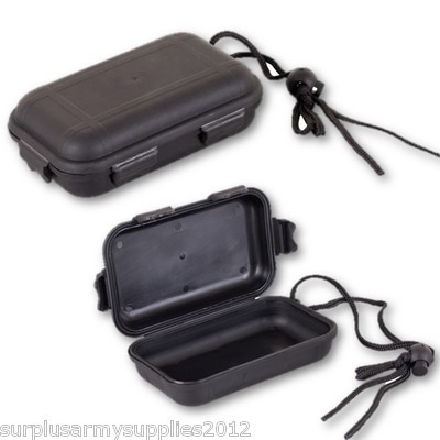 MILITARY WATERPROOF AIR TIGHT SURVIVAL BOX CAMPING ARMY BLACK CONTAINER