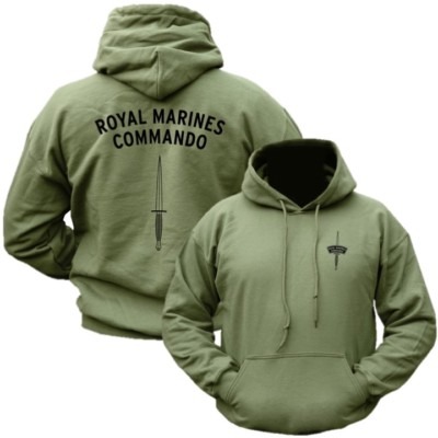 ROYAL MARINES COMMANDO HOODIE MENS S-2XL HOODY US CORP USMC BRITISH NAVY ARMY