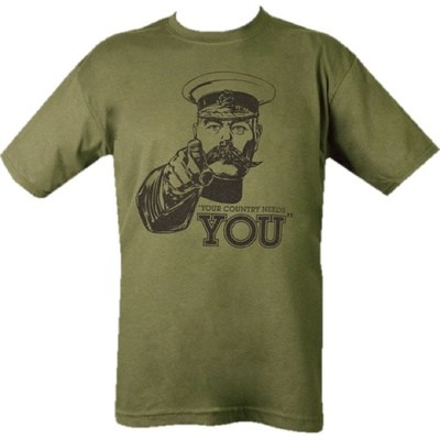 MENS ARMY T-SHIRT S-2XL WW1 LORD KITCHENER YOUR COUNTRY NEEDS YOU MILITARY