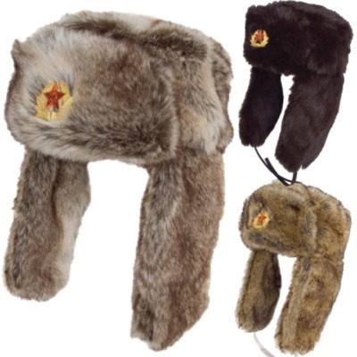 MENS MILITARY COSSACK HAT FAKE FUR WINTER RUSSIAN SKI COLD WEATHER HEADWEAR