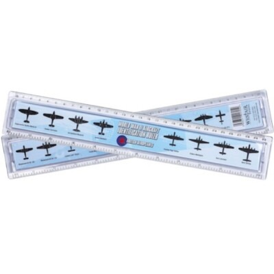 KIDS ARMY WW2 30cm PLASTIC RULER BRITISH GERMAN AIRCRAFT IDENTIFICATION MILITARY