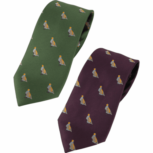 JACK PYKE PARTRIDGE TIE MENS SUIT TIE GIFT SHOOTING HUNTING CLAY PIGEON RIFLE