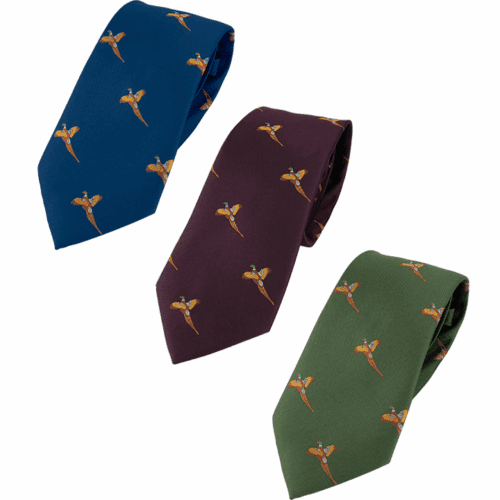 JACK PYKE PHEASANT TIE MENS SUIT TIE GIFT SHOOTING HUNTING CLAY PIGEON RIFLE