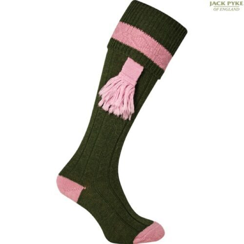 Jack Pyke Ladies Shooting Socks Pink Contrast Wool Garter Womens Hunting Beating