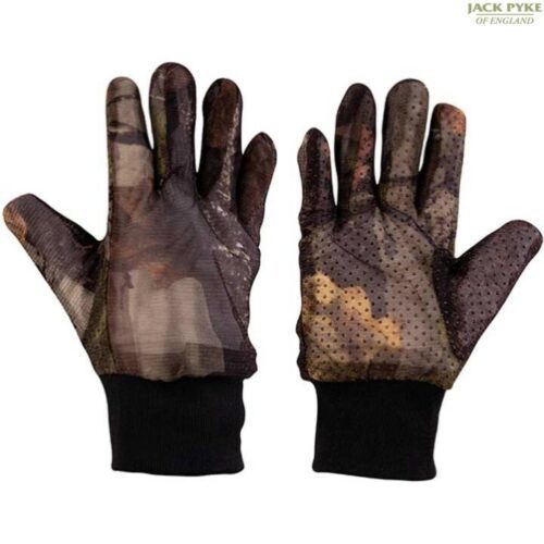 JACK PYKE MESH GRIP GLOVES GHILLIE CONCEALMENT ENGLISH OAK CAMO LEAVES HUNTING