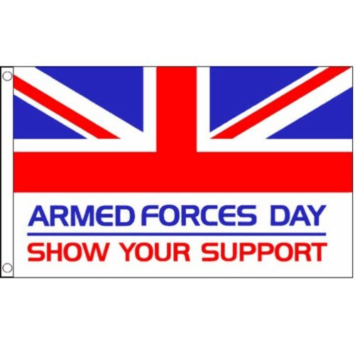 MILITARY BRITISH ARMY ARMED FORCES DAY FLAG 8'x5' 5'x3' 3x2' SUPPORT 25th June