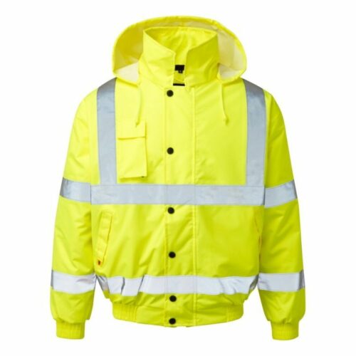Warrior Hi Vis Yellow Bomber Jacket MENS Large 3XL HIGH VIZ REFLECTIVE Workwear