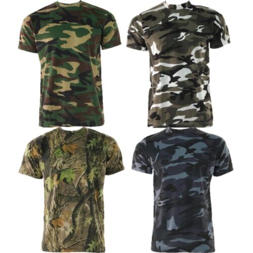 GAME Mens Camo T Shirt Army Military DPM Urban Hunting Fishing Camouflage Top