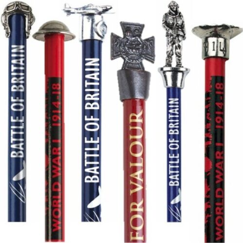 MILITARY PENCIL & METAL TOPPER MENS KIDS ARMY GIFT ARMY RAF POPPY SOLDIER VC