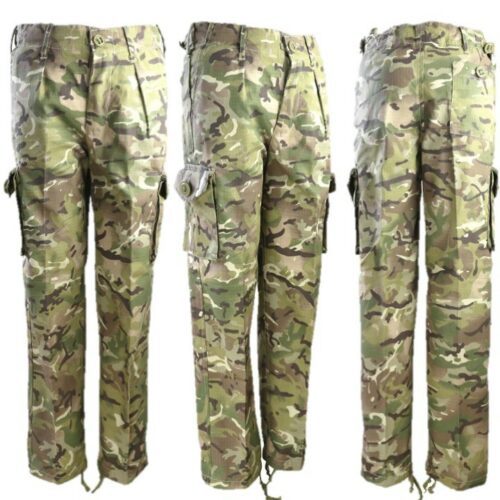 BOYS ARMY OUTFIT T-SHIRT TROUSERS CAP FACE PAINT KIDS 3-13 YRS DPM CAMOUFLAGE