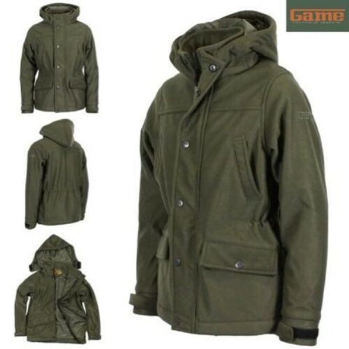 GAME KIDS TREKKER WATERPROOF JACKET 2-13 YRS BOYS GIRLS HUNTING COAT ARMY GREEN