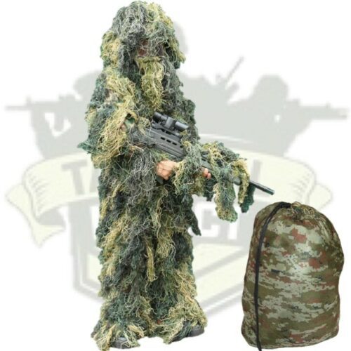 KIDS ARMY GHILLIE SUIT BOYS CAMO SOLDIER SNIPER FANCY DRESS 3D Halloween COSTUME