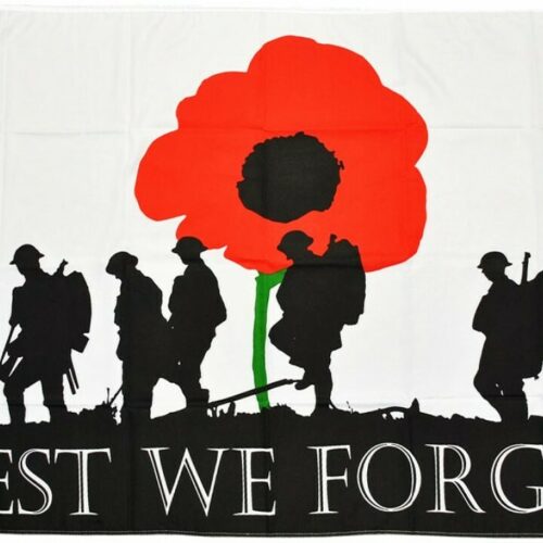 MILITARY BRITISH ARMY LEST WE FORGET FLAG 5x3ft 3x2ft REMEMBRANCE DAY SUPPORT