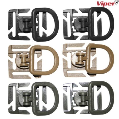 VIPER TACTICAL D-RING WEBBING ATTACHMENT ARMY COMBAT MOLLE CLIP PACK OF 2