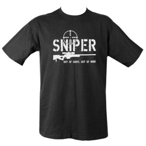 SNIPER T-SHIRT OUT OF SIGHT OUT OF MIND MENS S-2XL ARMY SAS SHOOTING PAINTBALL