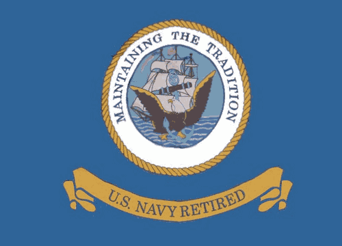 LARGE 5FT X 3FT US Navy Retired Flag USA American Military Veteran Sign