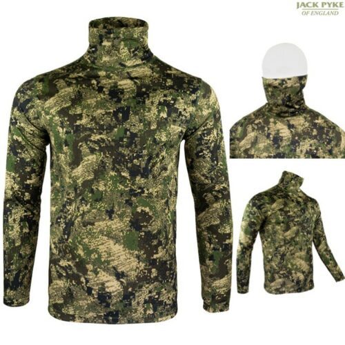 JACK PYKE ROLL NECK TOP DIGICAM CAMO FAST WICKING TOP T-SHIRT MENS S-3XL