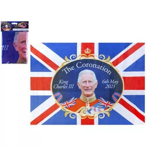 65 Pack 85cm x 60cm King Charles Flag Union Jack Coronation Collectabl WHOLESALE