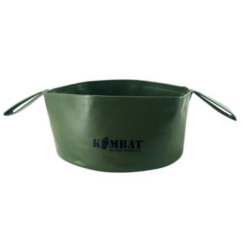 Collapsible Folding Water Bowl 4L TOUGH PVC RUBBER Camping Hiking Army Green