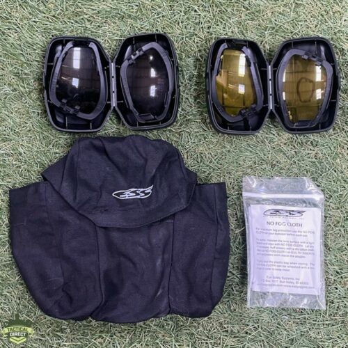 BRITISH ARMY DARK & YELLOW LENS + STORAGE POUCH + FOG CLOTH | FOR ESS GOGGLES B4