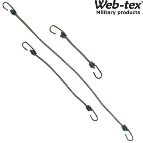 WEB-TEX MILITARY BUNGEES x10 PACK 12" 18" 30" HEAVY DUTY ELASTIC CORD ARMY BASHA