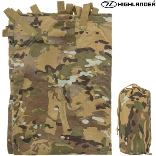 HIGHLANDER BASHA SHELTER CAMO WATERPROOF TARP SHEET ARMY HMTC CAMOUFLAGE CAMPING