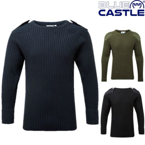 Blue Castle Mens Crew Neck Pullover Jumper Military Security Army Commando Cadet