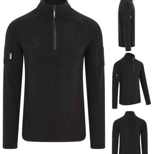 Alpha Mid-Layer Thermal Fleece 1/4 Zip Top MENS S-3XL ARMY UNDERSHIRT BLACK