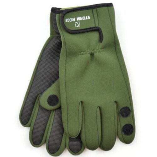 STORM RIDGE NEOPRENE GREEN GLOVES MENS S M L XL HUNTING SNIPER FISHING