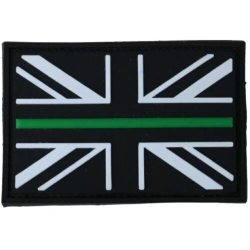 GREEN LINE UNION JACK PATCH UK AMBULANCE PARAMEDIC 7.5cm x 5cm HOOK & LOOP BADGE