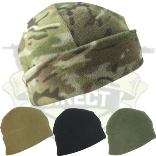 Mens Recon Watch Fleece Hat ID Panel Beanie Winter Headwear Workwear Army Camo