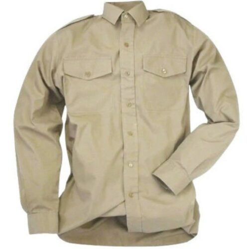 BRITISH ARMY MANS Fawn Long Sleeve Shirt Military Issued Surplus Grade 1