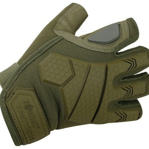 Mens Alpha Fingerless Gloves Tactical Rubber Knuckle Micro Fibre Army Airsoft