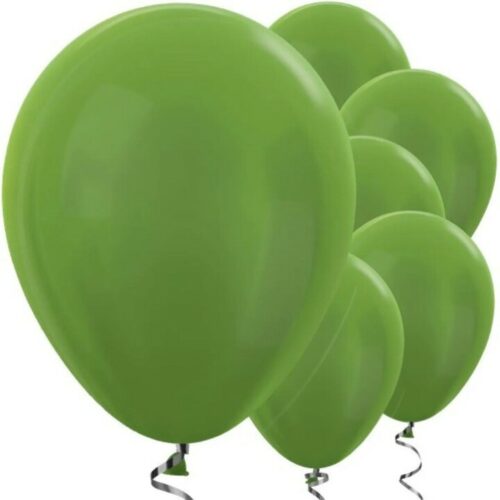 Army Lime Green Metallic Latex Balloons 12" Boys Military Birthday Party