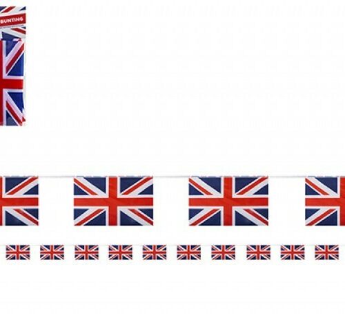 UNION JACK RAYON Fabric BUNTING 12FT | STREET PARTY DECOR BRITAIN UK