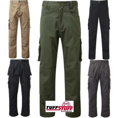 TUFFSTUFF PRO WORK TROUSERS KNEE PAD POCKET MENS 28-48" COMBAT CARGO WORKWEAR